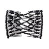 LOVEF 4Pcs Fashion Magic Beads Elasticity Double Hair Comb Clip Stretchy Hair Combs Clips