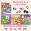 SYNARRY Princess Fairy Party Magnetic Puzzles for Toddlers 3-5 Girls, 36 Pieces Travel Puzzles for Kids Ages 4-6, Airplane Car Road Trip Activities Games Toys for 3 4 5 6 Year Old Girls Birthday Gifts