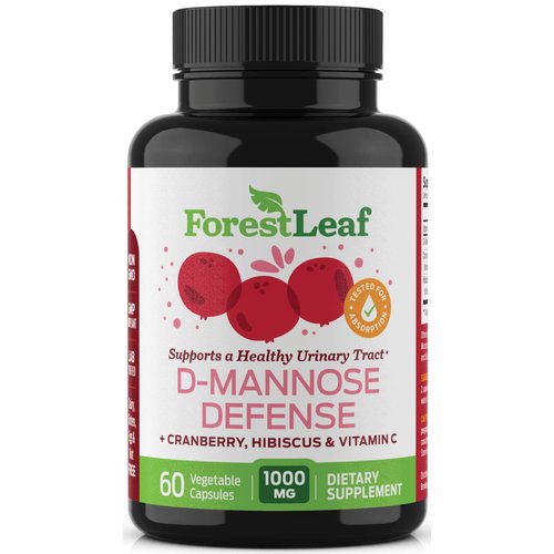 ForestLeaf D-Mannose Defense 1000mg - D Mannose with Cranberry, Hibiscus and Vitamin C - for Urin...