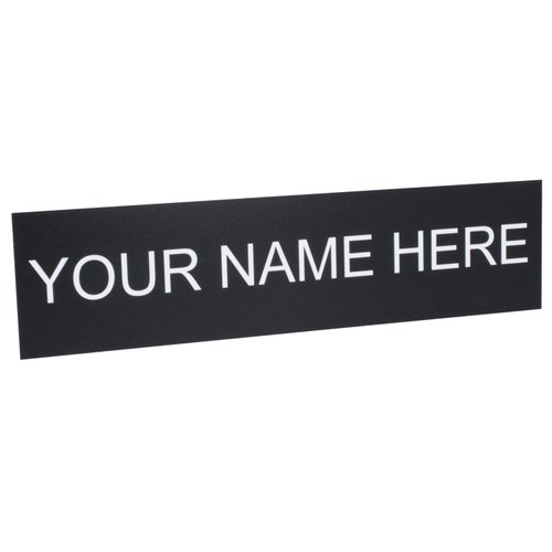 Custom Name Plate for Door, Office, Wall, Personalized With Your Text, 2” x 8” (1 Line, Black)