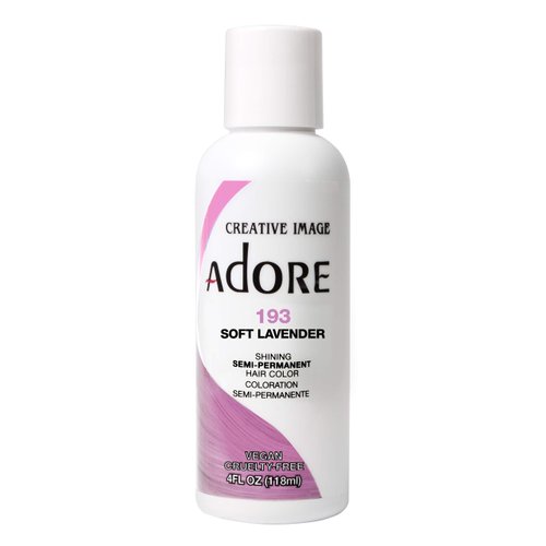 Adore Semi Permanent Hair Color - Vegan and Cruelty-Free Hair Dye - 4 Fl Oz - 193 Soft Lavender (Pack of 2)