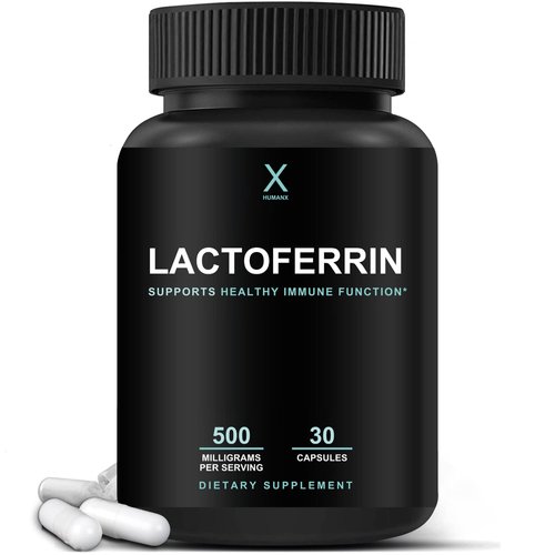 HUMANX Lactoferrin 500mg - Powerful Serving Size (Gluten Free, Non GMO, Soy Free Supplements) - A Component in Colostrum - USA Made, Supports Healthy Immunity, Iron Utilization & Absorption