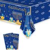 Frerand 2Pcs Hanukkah Rectangle Tablecloths for Birthday Party Supplies,Disposable Table Cover for Hanukkah Party Decorations Rectangle Tables 87"X51",2 Pack