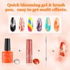 Lavender Violets 27 Pcs Gel Nail Polish Kit, 21 Colors Orange Red Green Nude Brown Black White Nails Gel Polish Set with Blooming & Glossy & Matte Top Coat Base Coat and Gel Liner Brush C406