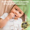 Avee & Co Silicone Teether Rings, Baby Teether Rings, Baby Teether Link with Pacifier Clip, Attachable Teether Chew Toy for Babies, BPA Free Teething Relief Baby Chew Toys, Sensory Teething Ring