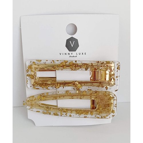 Fashion Clips Hair Accessories Acrylic Resin Hair Clips Hair Barrettes Designer Hair Clips Designer Hair Barrettes Clips for Women Handmade Clips Handmade Barrettes 2 pcs 5 colors (Gold Foil)