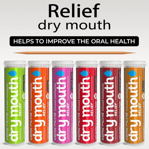 Xero Picks Dry Mouth - Infused Flavored Toothpicks for Long Lasting Fresh Breath & Dry Mouth Prevention (Variety 6 Pack)