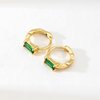 Small Gold Hoop Earrings for Women 14K Gold Plated Hoops Tiny Hypoallergenic Cubic Zirconia Cartilage Gold Huggie Hoop Earrings for Teen Girls (Green)