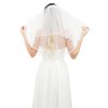 White Bridal Veil Short 2 Tier Veil with white binding Wedding Veil Bachelorette Party Bridal Shower Flower Girl Veil First Communion
