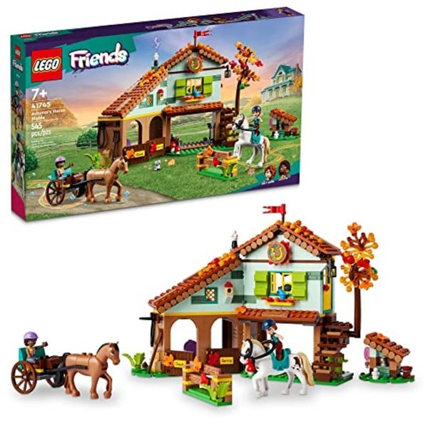 LEGO Friends Autumn’s Horse Stable Building Toys - Horse Toys for Girls & Boys, Ages 7+ - Includes 2 Minifigures, 2 Horses, Carriage, & More - Birthday Gift Idea - 41745