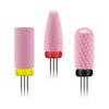 [2023 Upgraded]Depvko 3Pcs Ceramic Nail Drill Bits Set, 3/32'' Shank Barrel Flat Top Bit, Cone Head and Barrel Ball Nail Drill Bits for Manicure Pedicure Salon Acrylic or Gel Remover(XF, F, XC Bit)
