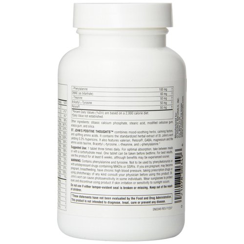 Source Naturals St. John's Positive Thoughts Herbal Supplement - 90 Tablets (Pack of 2)