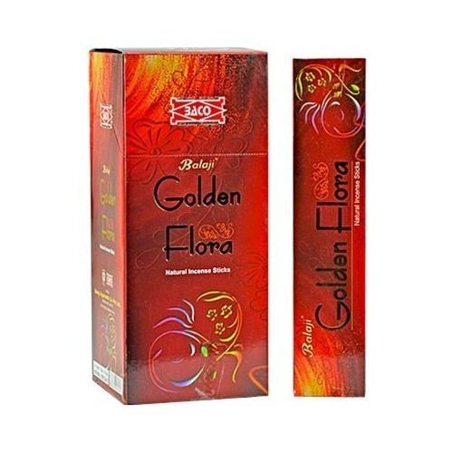 Golden Flora - Natural Incense Sticks (12 Packs of 15 Sticks Each)