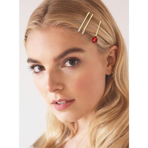 FRDTLUTHW 5 Pairs Bobby Pin Rhinestone Hair Pins for Women Girls(Gold, pack of 10)