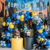 Bat Theme Balloon Arch Kit,Navy Blue Black Yellow Grey Balloons with Bat Sticker for Boys Man Movie Bat Theme Birthday Decorations Hero Party Baby Shower Anniversary Graduation Party Supplies
