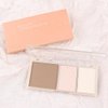 3 IN 1 Brown Nude Face Highlight Bronzer Powder Palette for Face Cheeks Contour Brightening, Buildable Matte Coverage Natural Makeup,Ultra Sculpt Nose Shadow Eyeshadow Primer 03#