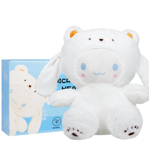 Microwave Heating Pad Dog Heatable Stuffed Animals for Cramps Pain Relief, Cute Soft Cozy Pillow Plush Heatable Warmies Stuffed Animals Gifts for Women, Teens