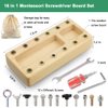 Inslat Montessori Screwdriver Board Set, Wooden Montessori Toy Tool for 3 4 5 Year Old Kids, Educational Screw Board Sensory Learning Toys STEM Fine Motor Skills Toys