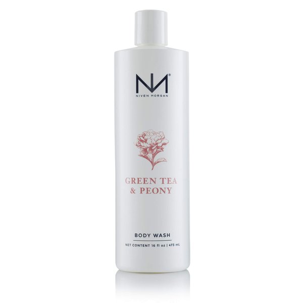Niven Morgan, Green Tea and Peony Body Wash, 16 Fluid Ounces