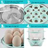 Elite Gourmet EGC1405M 2-Tiered Rapid Egg Cooker, 5-Egg Poacher, Omelets, Soft, Medium, Hard-Boiled Eggs with Auto Shut-Off and Buzzer, BPA Free, 14 eggs, Mint