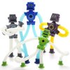 Boxgear 4 Pieces LED Shape Changing Robot Toy, Telescopic Pop Tubes Fidget Toys, Sensory Toys for Girls Boys (Robot)
