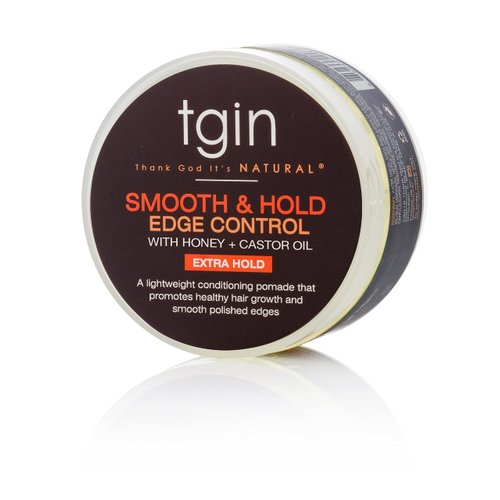 tgin Smooth & Hold Edge Control for Curly, Coily and Wavy Hair, with Honey and Castor Oil, Medium Hold for Sleek Styles and Edges, 4 oz