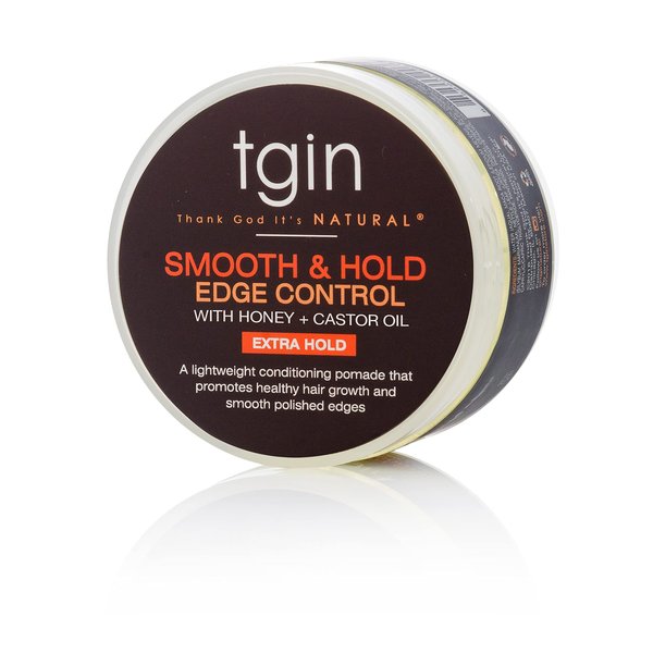 tgin Smooth & Hold Edge Control for Curly, Coily and Wavy Hair, with Honey and Castor Oil, Medium Hold for Sleek Styles and Edges, 4 oz