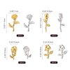Noverlife 120PCS 3D Rose Nail Art Charms, Flowers Rose Buds/Blooming Nail Art Accessories Decoration, DIY Design Nail Art Decals Metallic Gold Alloy Mini Romantic Flowers for Girls Women