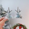 Deer Antler Hair Clips Christmas Hair Accessories Reindeer Antlers Snowflake Design Glitter Hair Barrettes Cute Small Hair Clip Winter Xmas Hair Decorations for Women Holiday Party Favors, 1 Pairs