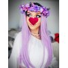 Vivivalue Rose Flower Crown Boho Flower Headband Hair Wreath Floral Headpiece Halo with Ribbon Wedding Party Festival Photos Purple