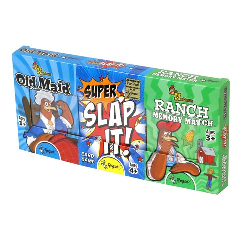 Regal Games Farm Match, Slap It, Old Maid Card Games for Kids Ages 4 5 6 7 8+ | Family Fun Playing Card Set (160 Game Cards, 3 Pack)