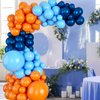 Blue Balloons Garland Arch Kit, Navy Blue and Orange Balloon Arch Kit, Blue and Orange Latex Balloons Party Balloons For Birthday Decoration Wedding Baby Shower Engagement DIY Decoration Party Supplie