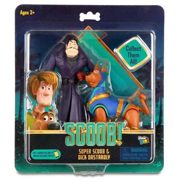 Basic Fun Scoob! 6" Action Figures 2 Pack - Super Scooby and Dick Dastardly