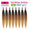 Pre Stretched Braiding Hair Ombre 36 Inch Long Brown Braiding Hair 8 Packs Easy Braids Hair Yaki Straight Hot Water Setting Synthetic Ombre Braid Hair Extensions for Crochet Hair Braiding Twist