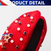 TailaiMei 4th of July Rhinestone Knotted Headband for Women, USA Flag Star Jeweled Crystal Embellished Ladies Twist Wide Hair Band Accessories Holiday Makeup Hair Hoop Gifts (Blue)