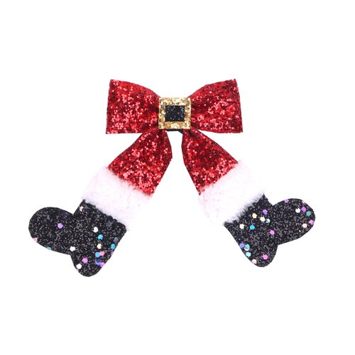 Christmas Hair Clip Big Sparkling Sequin Bow Tie Hair Clip Glitter Bow Hairpin Cute Xmas Hair Clips Christmas Hair Accessories for Women Girls