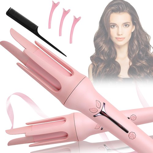 Automatic Curling Iron, Hair Curler Automatic Rotating, 1.25Inch Auto Rotating Curling Iron with 3 Temp& LCD Display,Ceramic Hair Curler Fast Heating Up Anti-Stuck Auto Shut-Off Dual Voltage