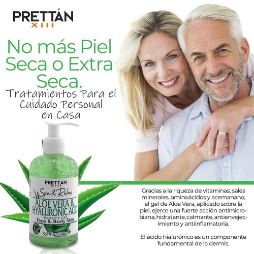 PRETTAN XIII - Natural Oil & Gel for face and body care, spa and massage oil, all skin type, After Sun 8.8 oz (Aloe Vera)