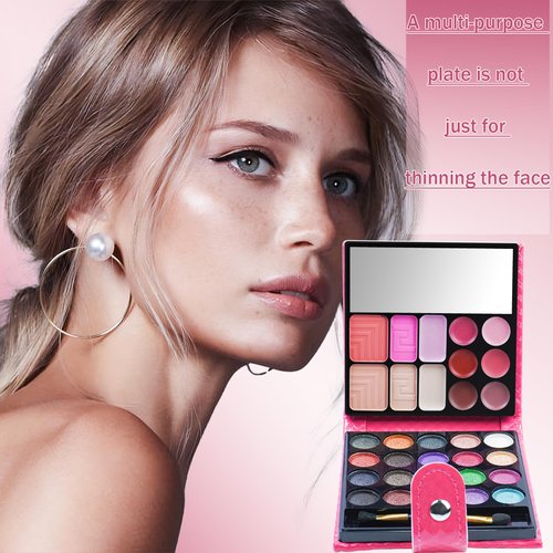 FantasyDay All-in-one Holiday Makeup Gift Set | Full Makeup Kit for Women Essential Starter Bundle Include 20 Highly Pigmented Shimmer Eyeshadow Palette,3 Blush,3 Face Powder, 6 Lipgloss, Brush