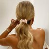 CAKURE Rhinestone Bead Hair Ties Champagne Hair Scrunchies Elastic Ponytail Holder No Damage Hair Rope Ties Hair Accessories for Women and Girls (Pack of 3)