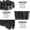 Molefi Brazilian Funmi Hair Bundles with 4x2 T Lace Closure Curly Weave 2 Bundles with closure Spiral Curl Hair 100% Human Hair Extensions 100g/pc Natural Black (10 10+10)