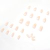 BABALAL 24Pcs Nude Fake Nails Medium Oval Press on Nails Cute Flower Artificial Acrylic Nails Glossy Full Cover Nail Tips for Women and Girls