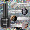 MIZHSE Glitter Gel Polish, Silver Sparkle Gel Nail Polish Diamond Disco Reflective Gel Glitter Nail Polish Soak Off UV Gel Nail Art Varnish Manicure Home DIY 10ml