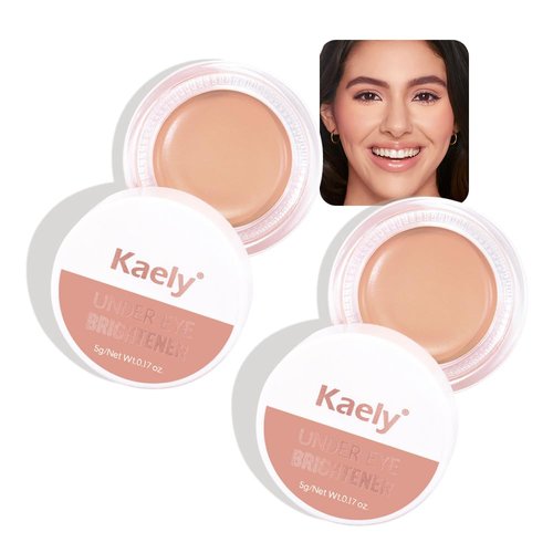 evpct 2Pcs under Eye Brightener, Nourishing Luminous under Eye Concealer Color Corrector for Dark Circles, Waterproof Naturactor Concealer Pot make up for face Eye Ring corrector de ojeras,09# Vanilla