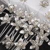 Denifery Flower Wedding Hair Comb Rhinestone Bridal Hair Piece Wedding Flower Hair Accessories for Women and Girls