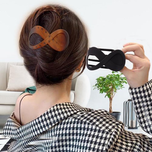 FASOTY French Concord Hair Clip Flat Hair Clips for Women Girls, Curved Claw Clips for Thick Hair Barrettes Styling Sectioning Hair Accessories, 3PCS