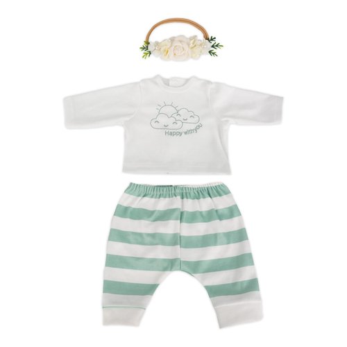 WOOROY 4Pcs Reborn Baby Doll Clothes - 16-20 Inch Baby Doll Clothes Outfits Accessories with Headband and Mittens for Realistic Baby Dolls Girls
