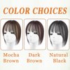 KPROYU Human Hair Toppers For Women Real Human Hair 3D French Bangs Hair Clip(6 * 8) 360° Cover Clip In Bangs Real Human Hair (Natural Black) Hair Topper With Bangs Hair Clip Human Hair