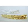 Generic Shiny gold or silver metal leaf alligator hair clip for fine thin hair (Primary color: Gold)
