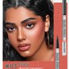 2-in-1 Microblading Eyebrow Pen with 4-Fork Tip Brow Pen + Clear Shaping Brow Gel, Long-Lasting Waterproof Smudge-Proof Eyebrow Pen, Natural-Looking, Dual-Action for Precise Shaping (03# Grey)